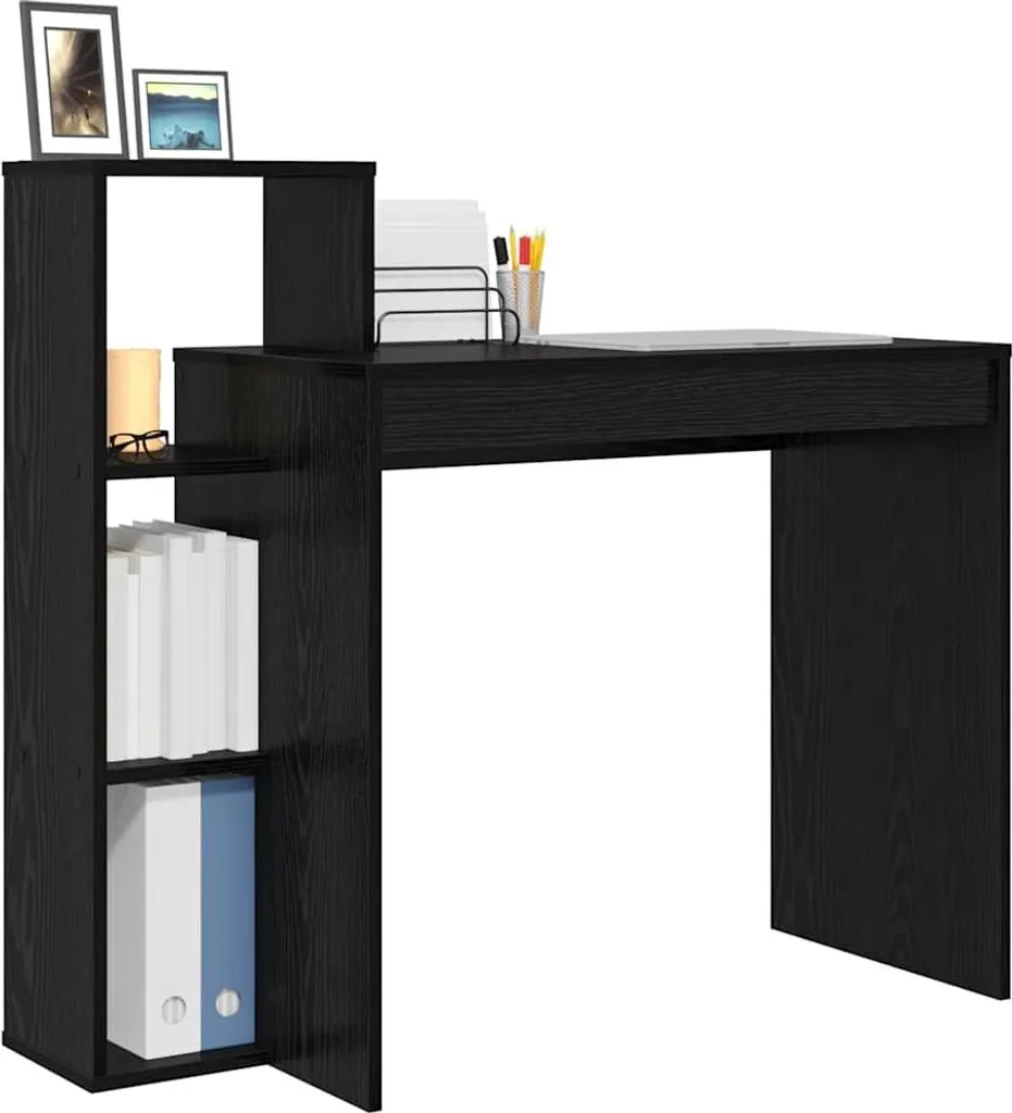 Scrivania Rovere Nero 100x40x90 cm | Mobile Ufficio Salvaspazio Design - 3