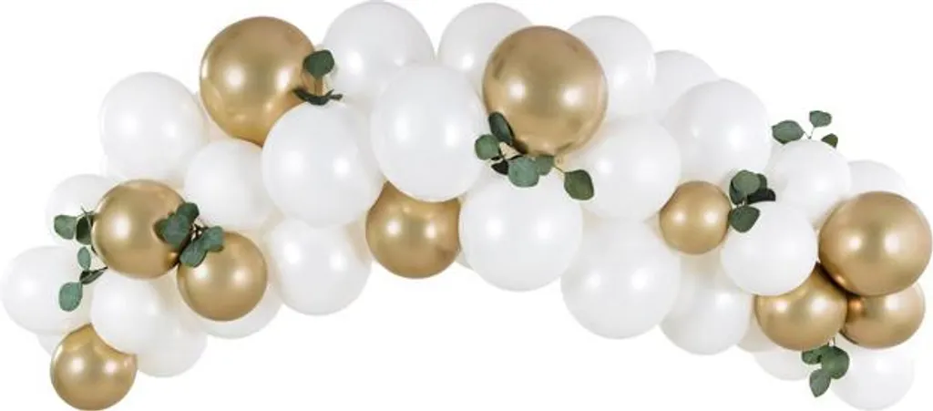 Kit Arche de Ballon Blanc et Or Brillant de 60 Pièces pour Décoration