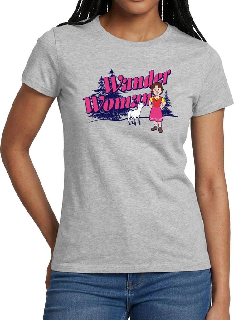 Spreadshirt Heidi Wander Woman Frauen T-Shirt, L, Grau meliert