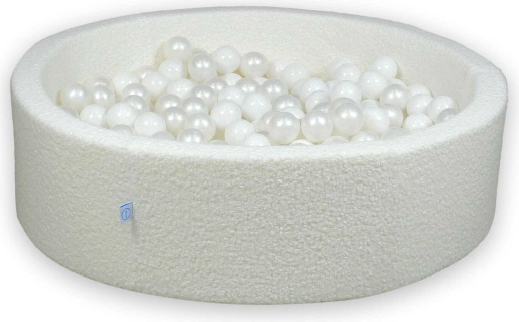 Bällebad 110x30 Boucle Weiß – Mit 400 Bällen / weiß, perlmutt
