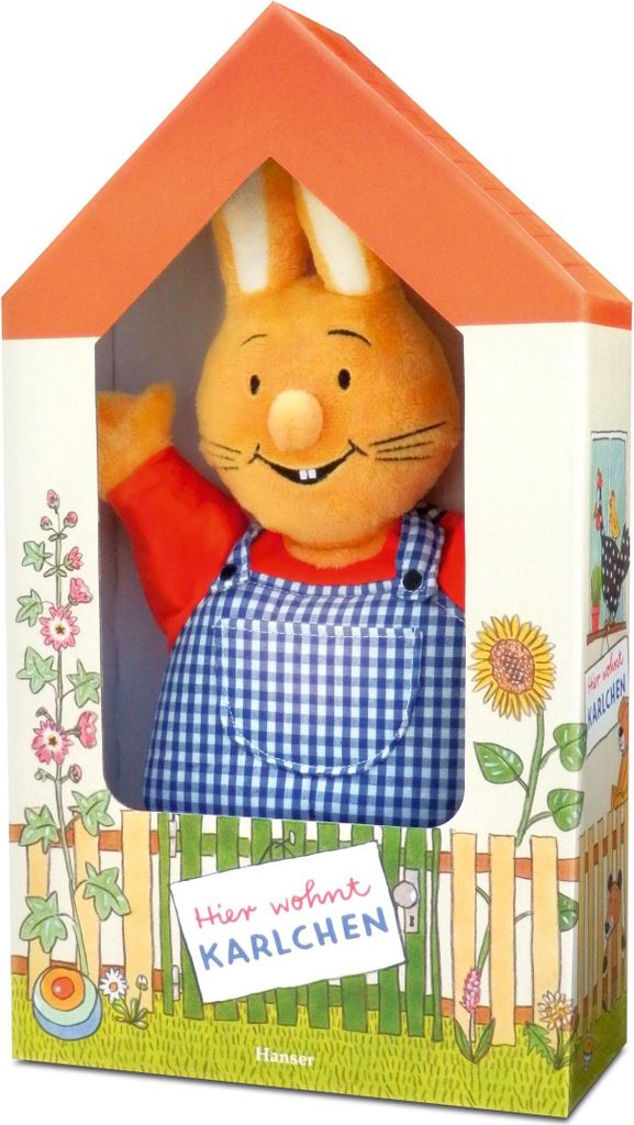 Handpuppe Karlchen aus der Serie Karlchen spielt im Karlchen-Haus Design, für kleine und große Hände