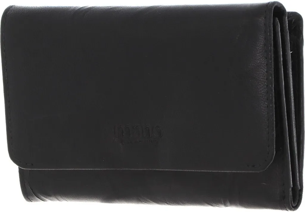 Portafoglio Donna Mano Aurona Nero in Pelle con Zip e RFID Blocker