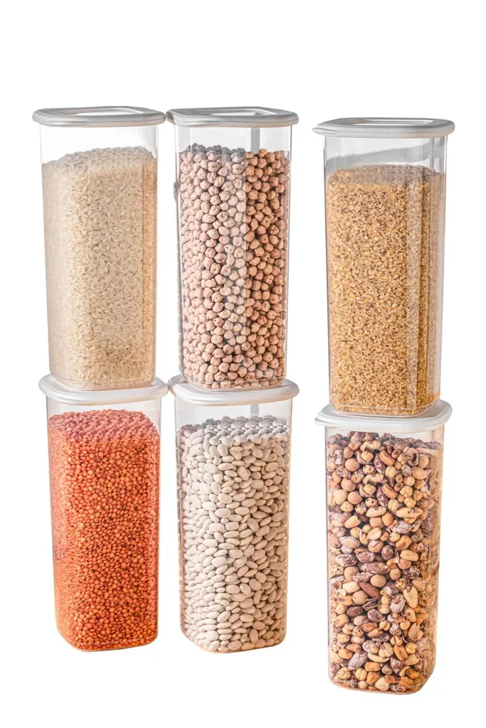 TREND FOR HOME Set 6 Barattoli In Vetro Nero Opaco Con Coperchi In Legno – 970 Ml Ermetici Per Alimenti, Tè, Caffè, Spezie – Eco Storage - 5