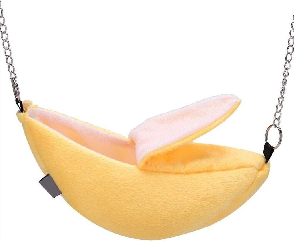 Banane Hamster Bett Hängematte Hängen Etagenbett Haus Kleintier Haustier Haus Spielzeug Schlaf Nest für Kleintier Haustier(gelb)