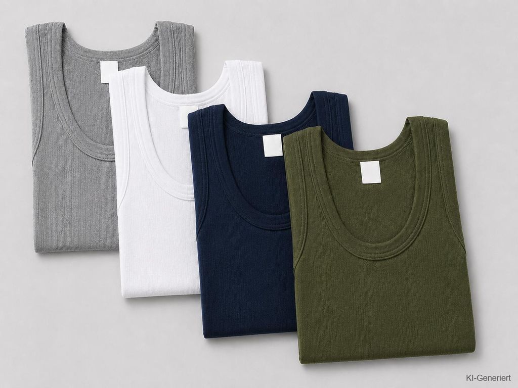 4 Pack Herren Unterhemd Tank Top / Achselhemd Baumwolle & Produktbild 