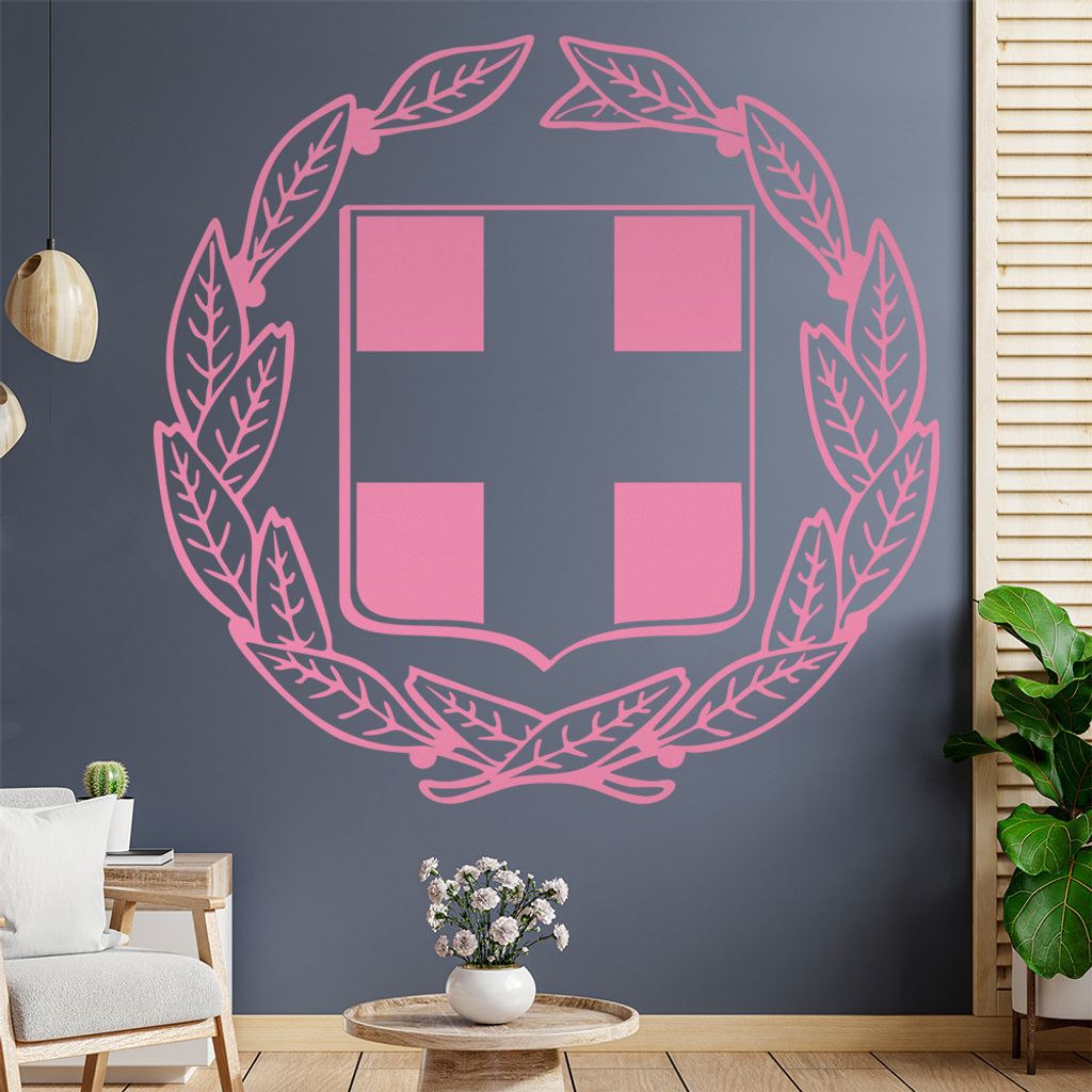 Griechenland Wappen Wandtattoo Wandaufkleber Wall Sticker - Dekoration, Küche, Wohnzimmer, Schlafzimmer, Badezimmer