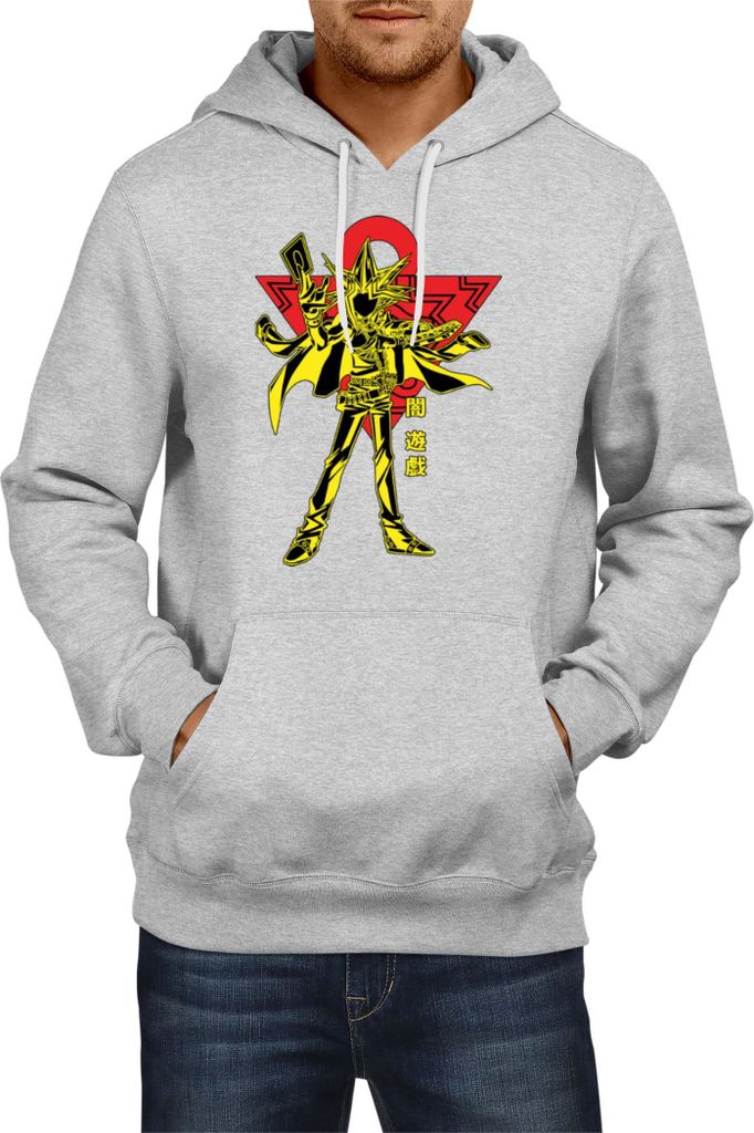 Herren Kapuzenpullover Japan Manga Anime Comics Yu Gi 019, Man 2XL / Grau