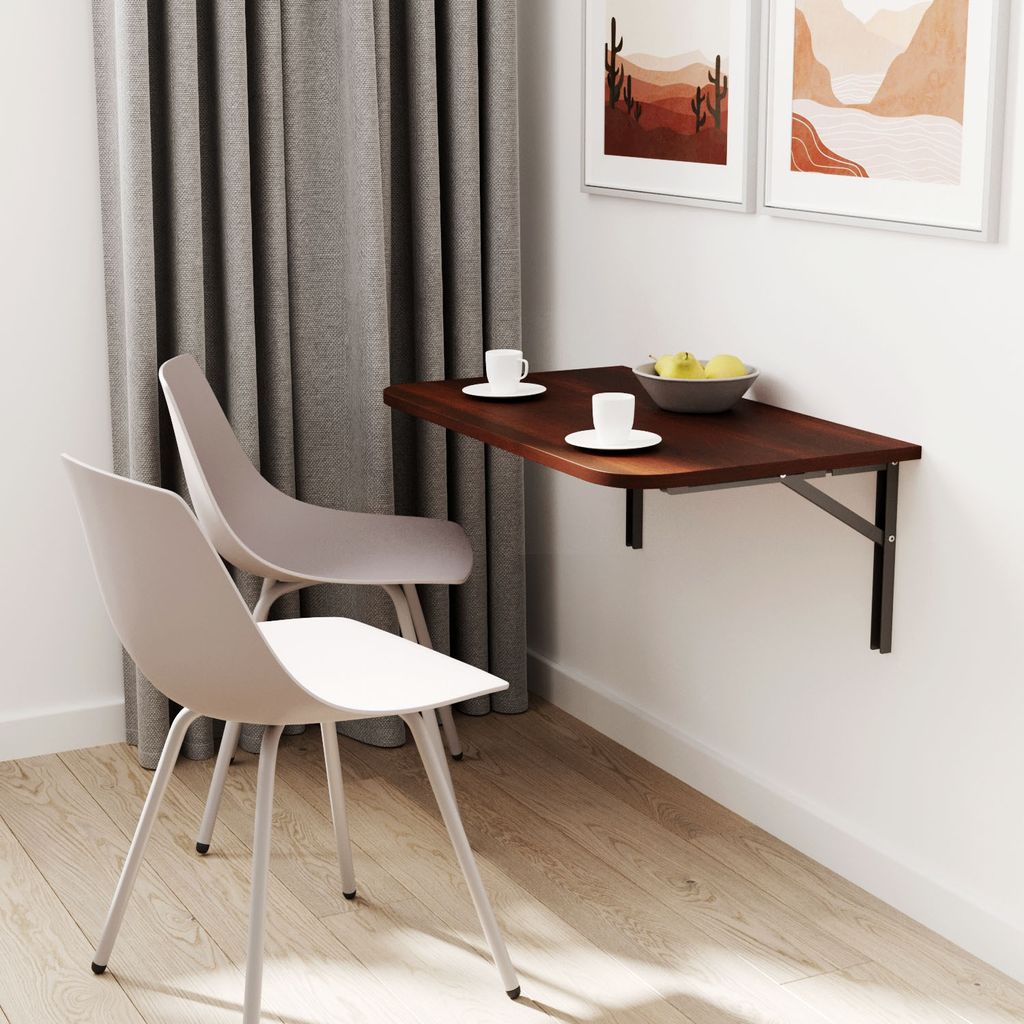 AKKE Walnuss Wandklapptisch mit abgerundeten ecken LxB: 70x50 cm
