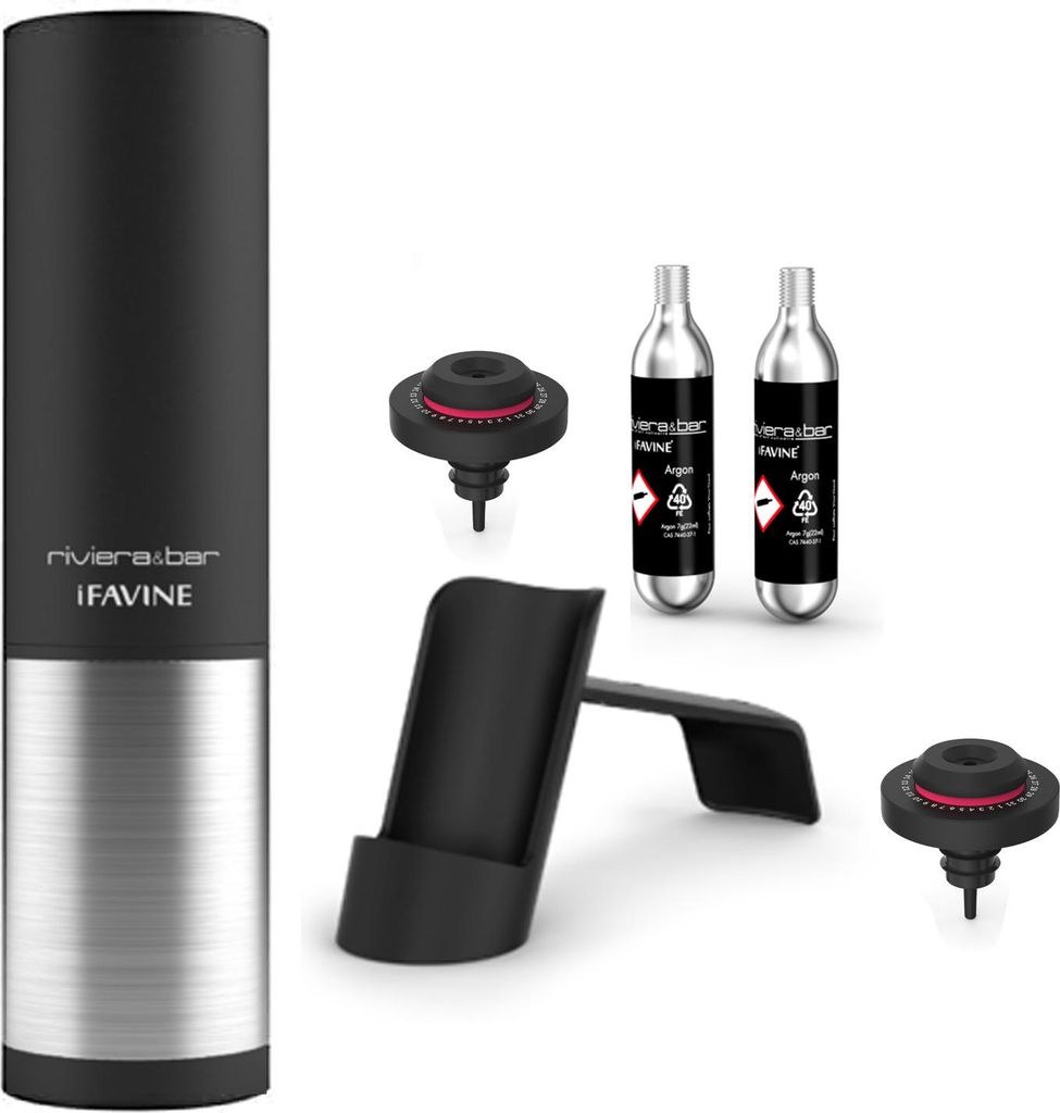 Riviera & Bar - Geschenkdoos met 2 wijnstoppers + 2 patronen - Vino'Gard
