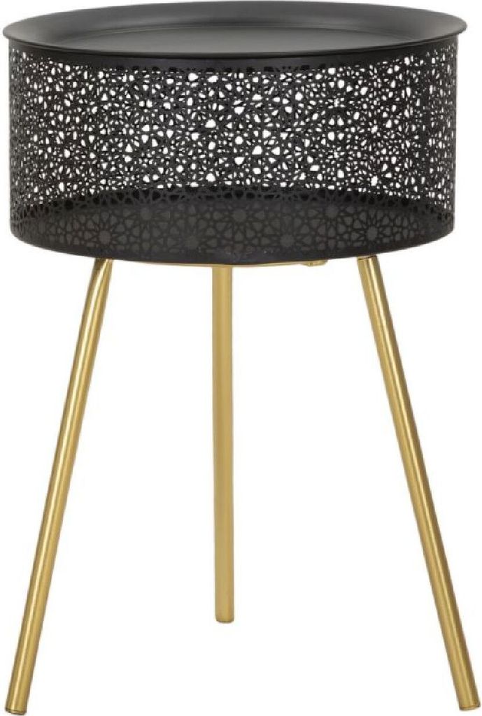 Mauro Ferretti Couchtisch Blacky, Ø 35x50 cm, Gold/Schwarz Produktbild 