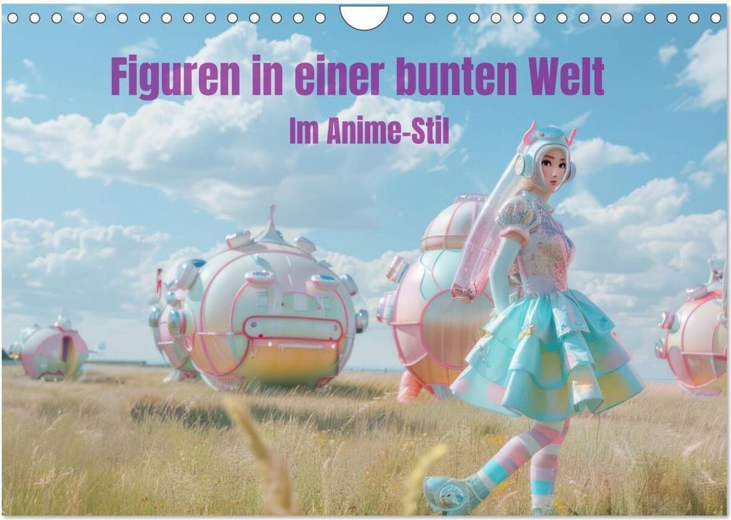 Figuren in einer bunten Welt - Im Anime-Stil (Wandkalender 2026 DIN A4 quer), CALVENDO Monatskalender