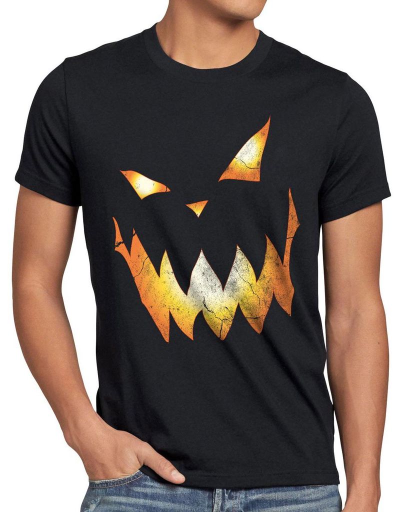 style3 Kürbiskopf Halloween Herren T-Shirt Produktbild 