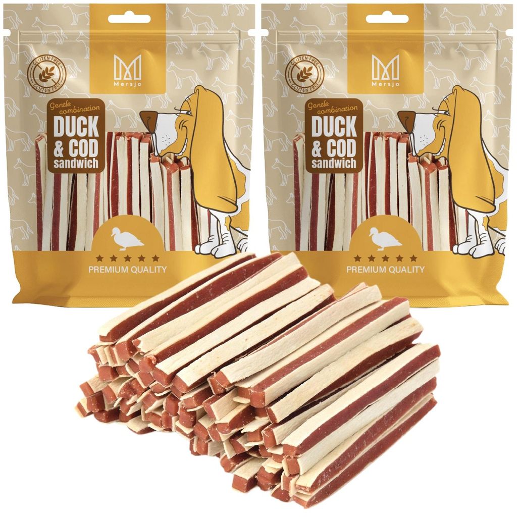 Psí pamlsky – měkké kachní proužky v sendviči, zdravý Obrázek produktu 