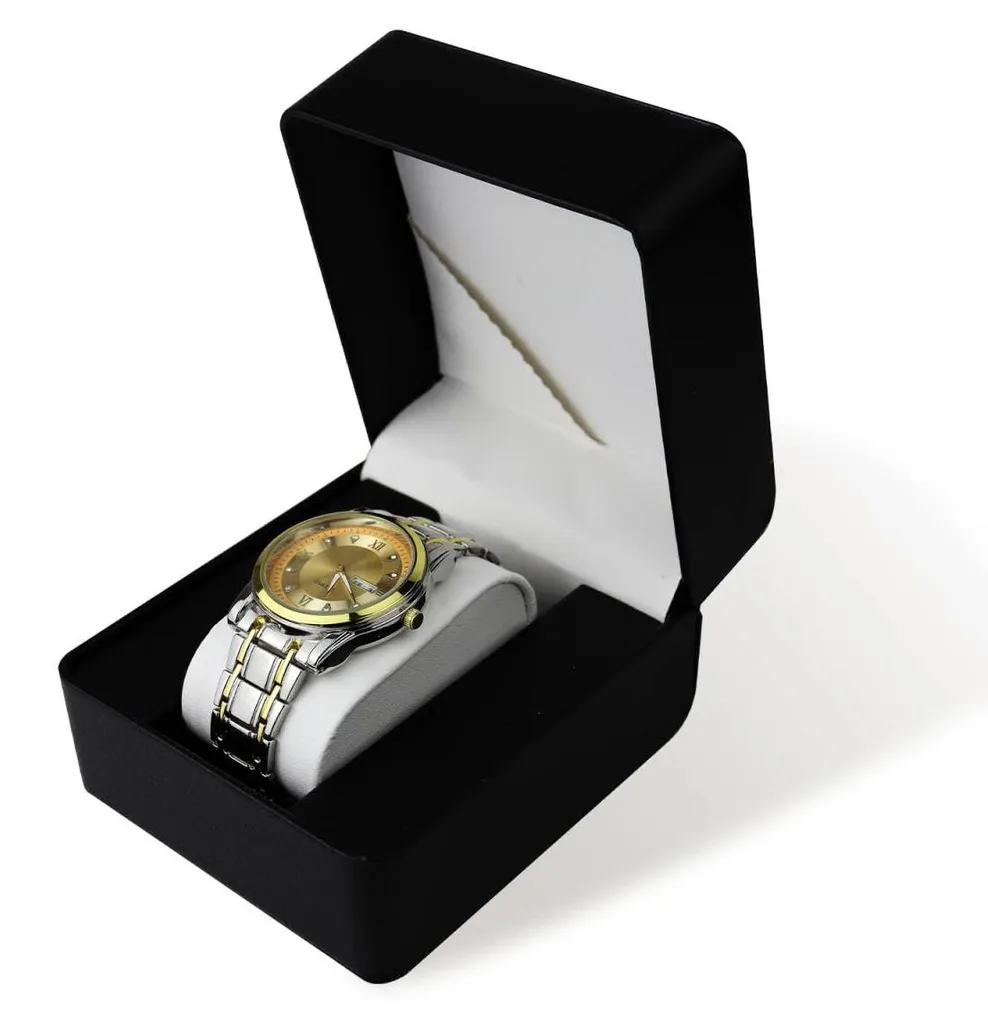Boîte à montres avec coussin amovible et finition cuir PU durable