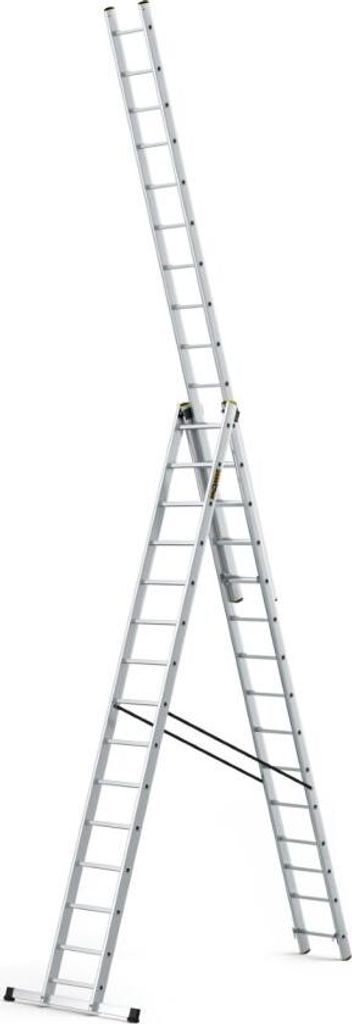 A multi-purpose aluminum ladder is shown against a white background.