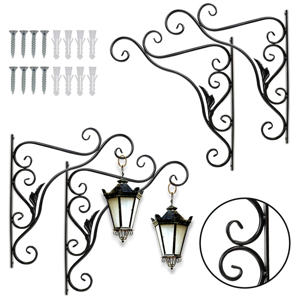 Jayseuw Blumenhaken 4er Wandhaken Blumenampel 295x360mm Vogel Blumenhalter Wandhalter Windlichthalter Pflanzenhalter Blumenampelhalter