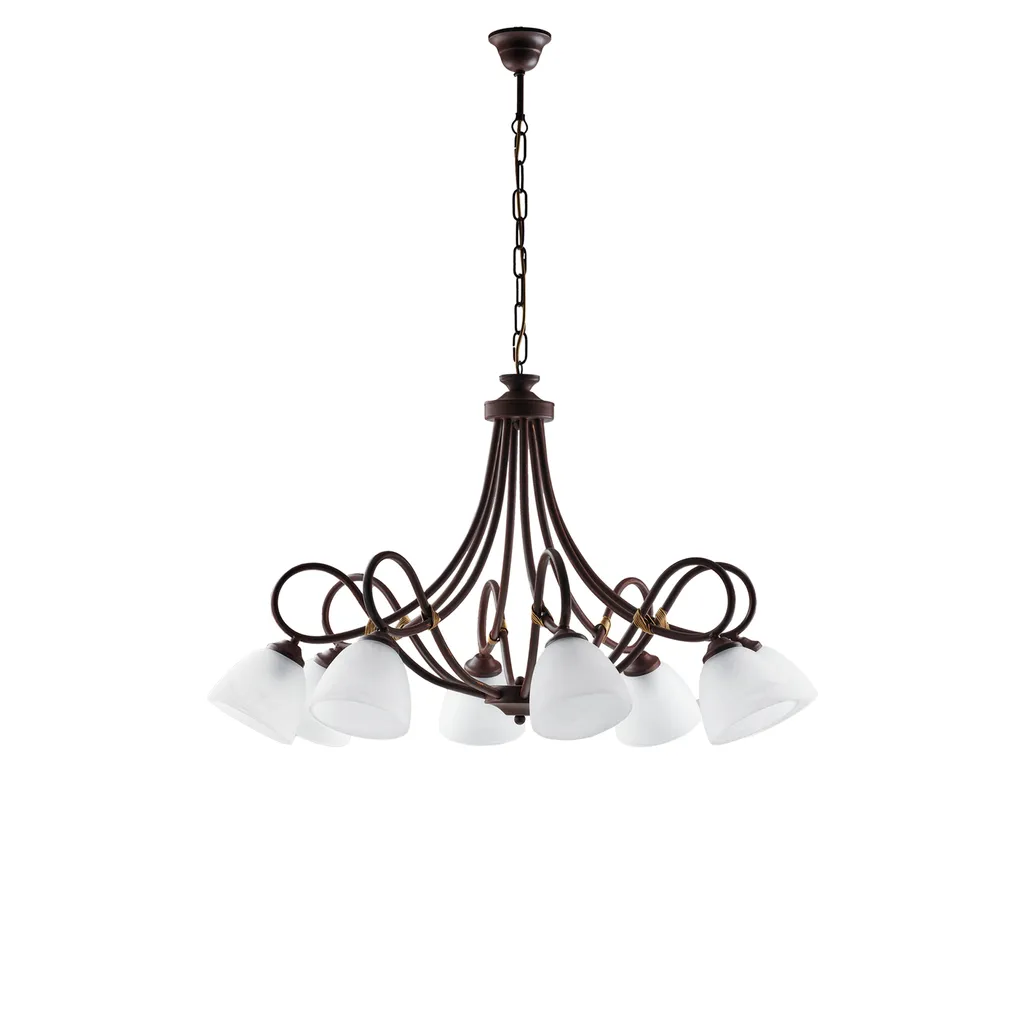 Grand Lustre Industriel Vintage Dallas 8 Lampes pour Salon et Séjour