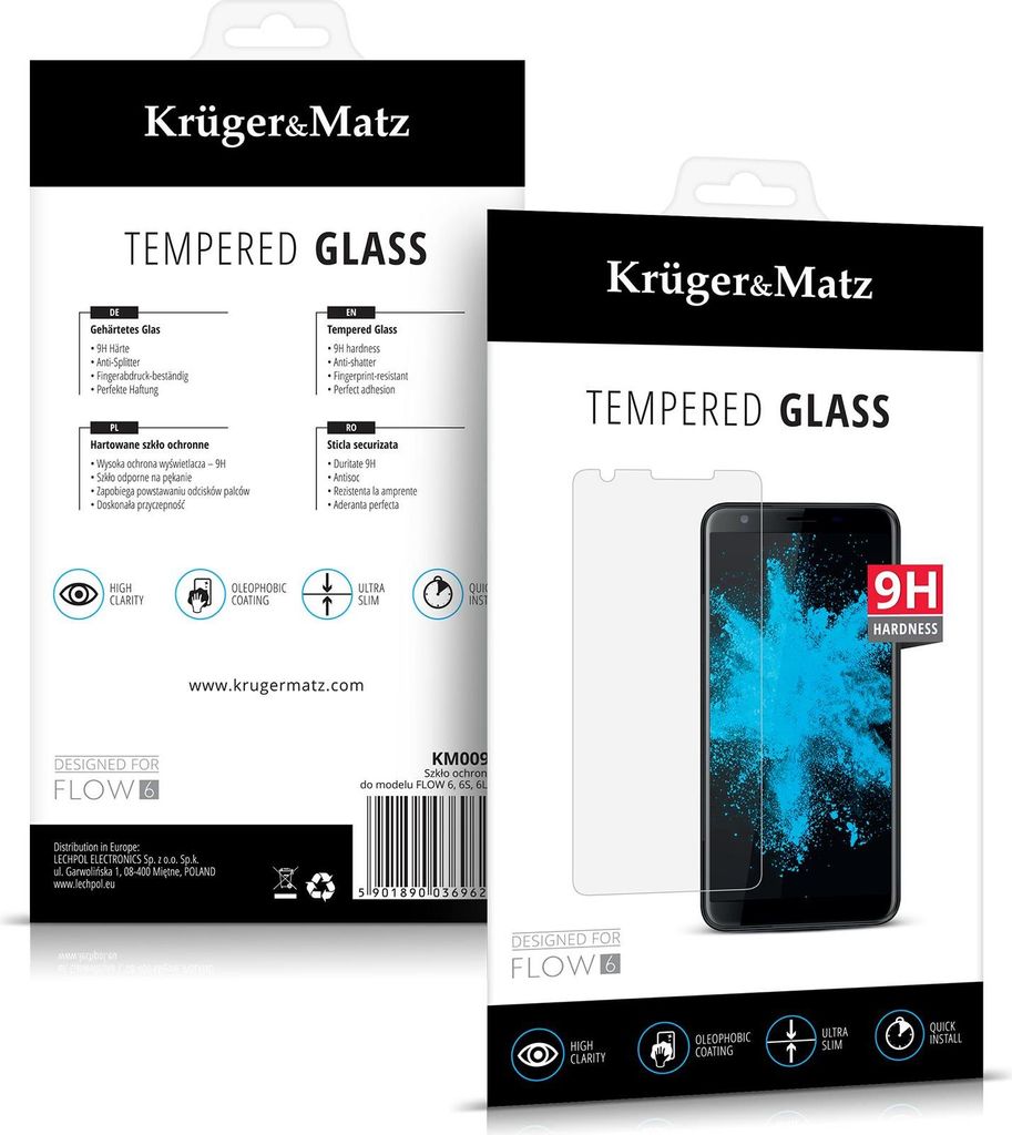 Panzerglas Schutzfolie für Kruger&Matz Flow 6/6s/6 Lite, 3D, 9H, Neu