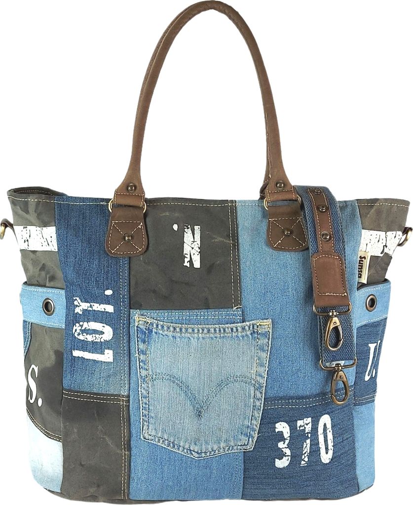 Sunsa Damen Handtasche. XXL Tasche aus Canvas recycelte Produktbild 
