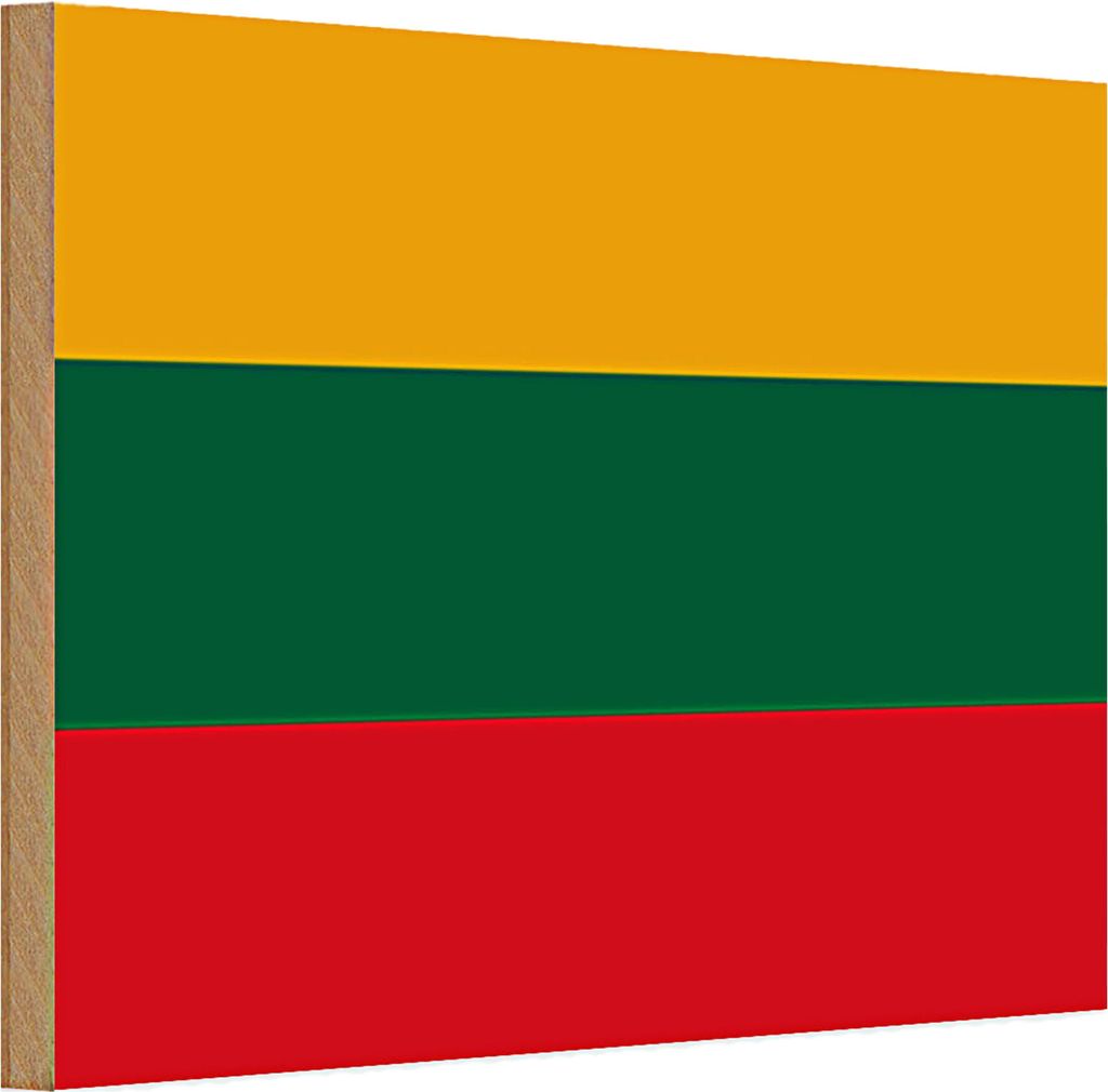 Holzschild Flagge Litauen 30x20cm Flag of Lithuania