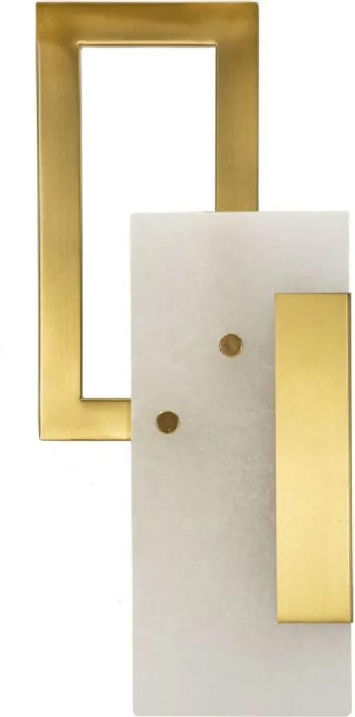 Luminaire Mural Design Cubique Doré Satiné Mauro Feretti Format 33 cm