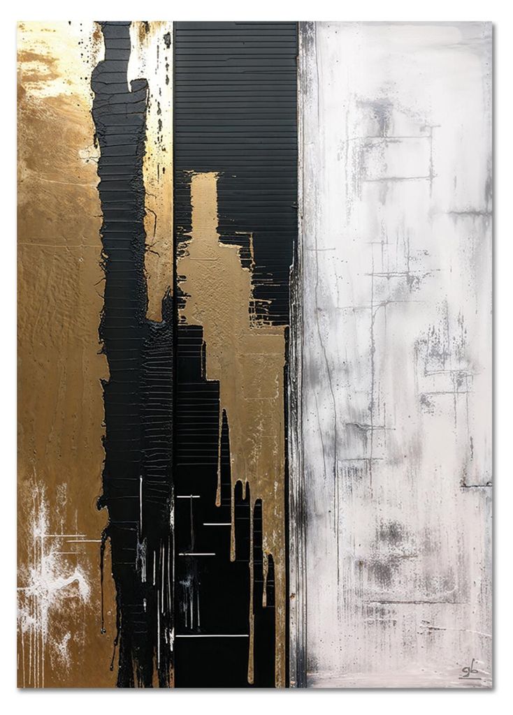 Giallobus - 15 – Astratto Schwarz und Gold - Giallobus - 70L x 100W cm - Bild - Acrylglas