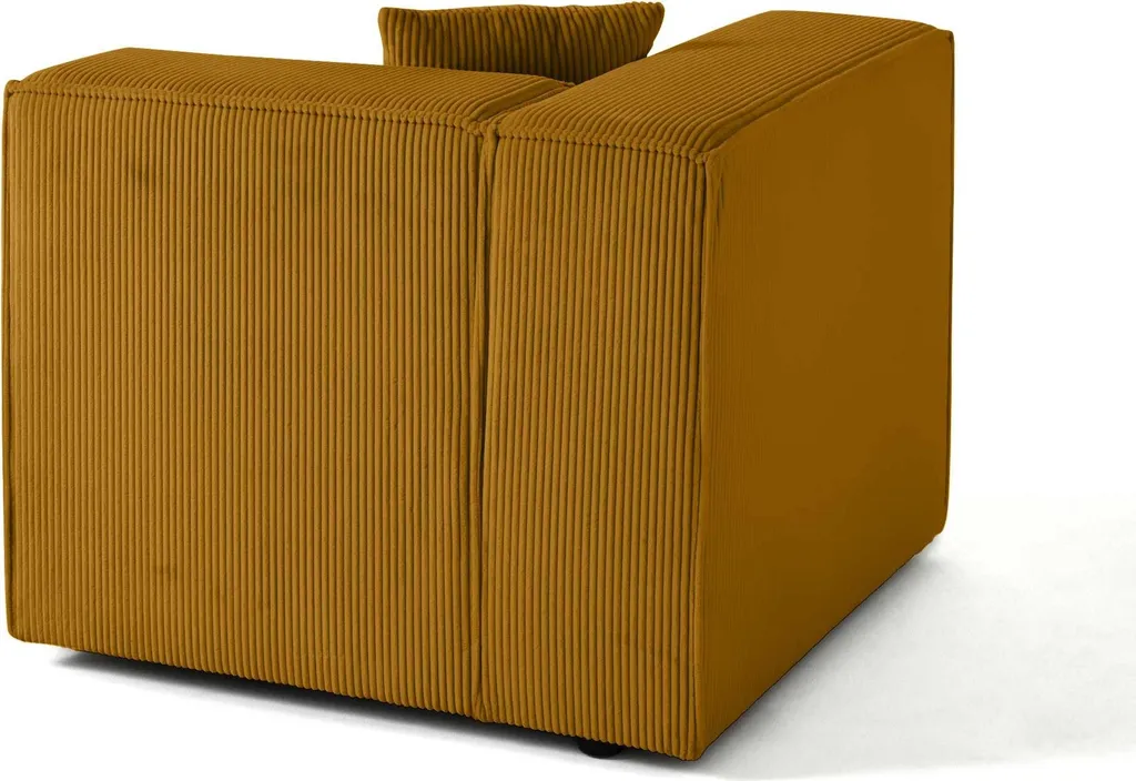 Module d'assise gauche Lisa Design Arty en velours côtelé jaune moutarde - 7