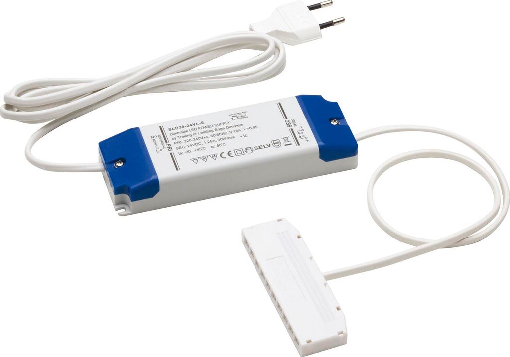 DOMUS LINE LED-Netzgerät SLD30, 24 V/DC, dimmbar, 9-fach Verteiler, 30 W