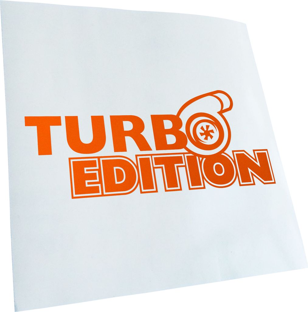 Kiwistar - Autoaufkleber - Turbo Edition - Orange - 30x12cm - Aufkleber für Auto, Laptop, Fahrrad, LKW, Motorrad Mehrfarbig JDM Decal Racing