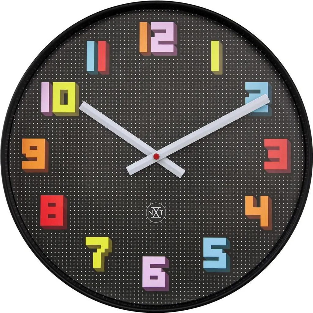 Horloge Murale Ronde Noire 35cm nXt Game - Pendule Murale Contemporaine