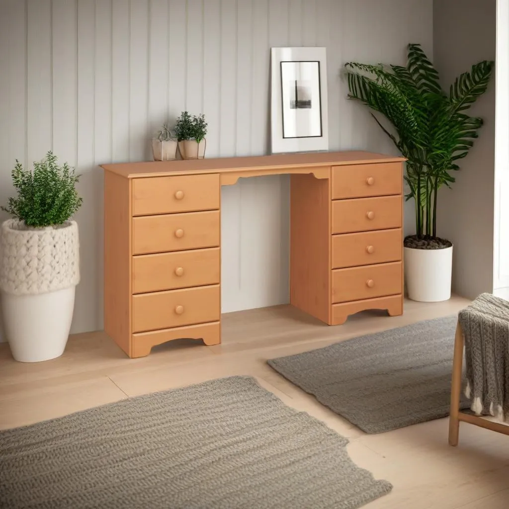 Console gain de place 8 tiroirs et tabouret pour rangement optimisé