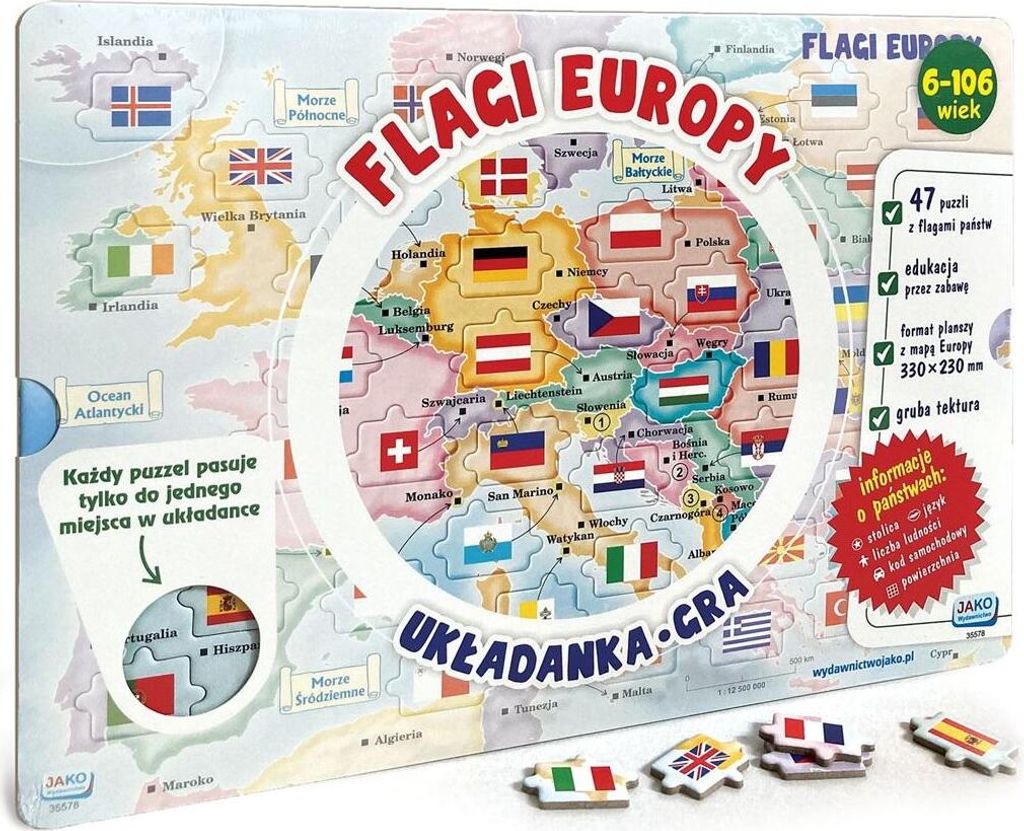 Flaggen Europas. Puzzle/Spiel. Rahmenpuzzle. Als