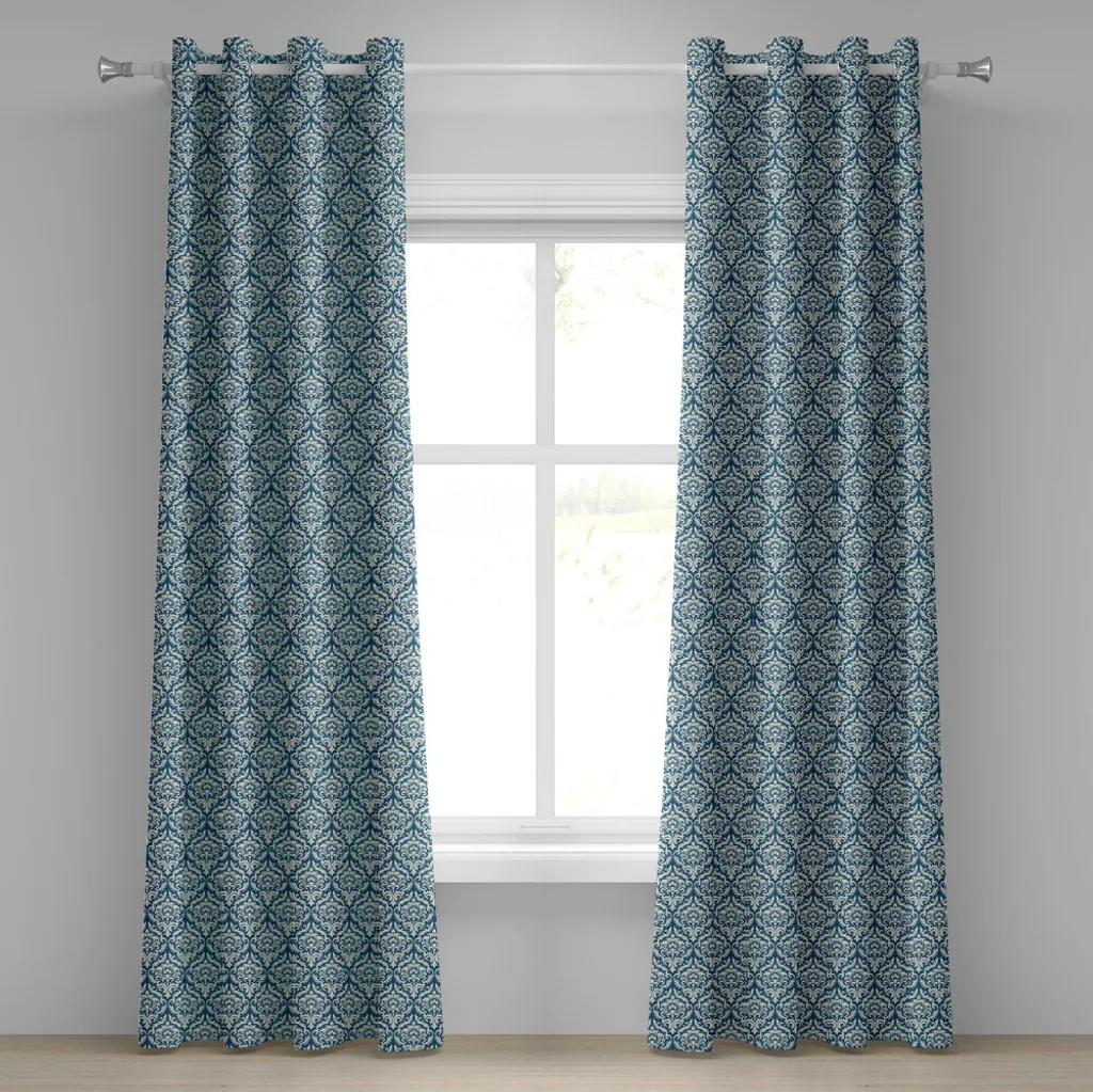 Offerta Tenda Damasco ABAKUHAUS 280x175 - Blu/Bianco Barocco