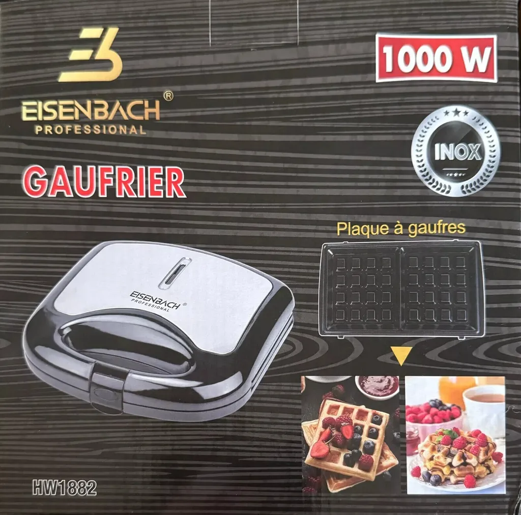 Gaufrier 1000W Facile à Nettoyer - Gaufres Belges sans aucune Adhérence