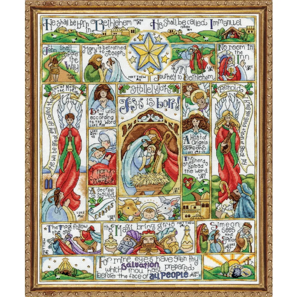 Kit Broderie Point de Croix Compté Histoire de Noël Design Works 40x51cm
