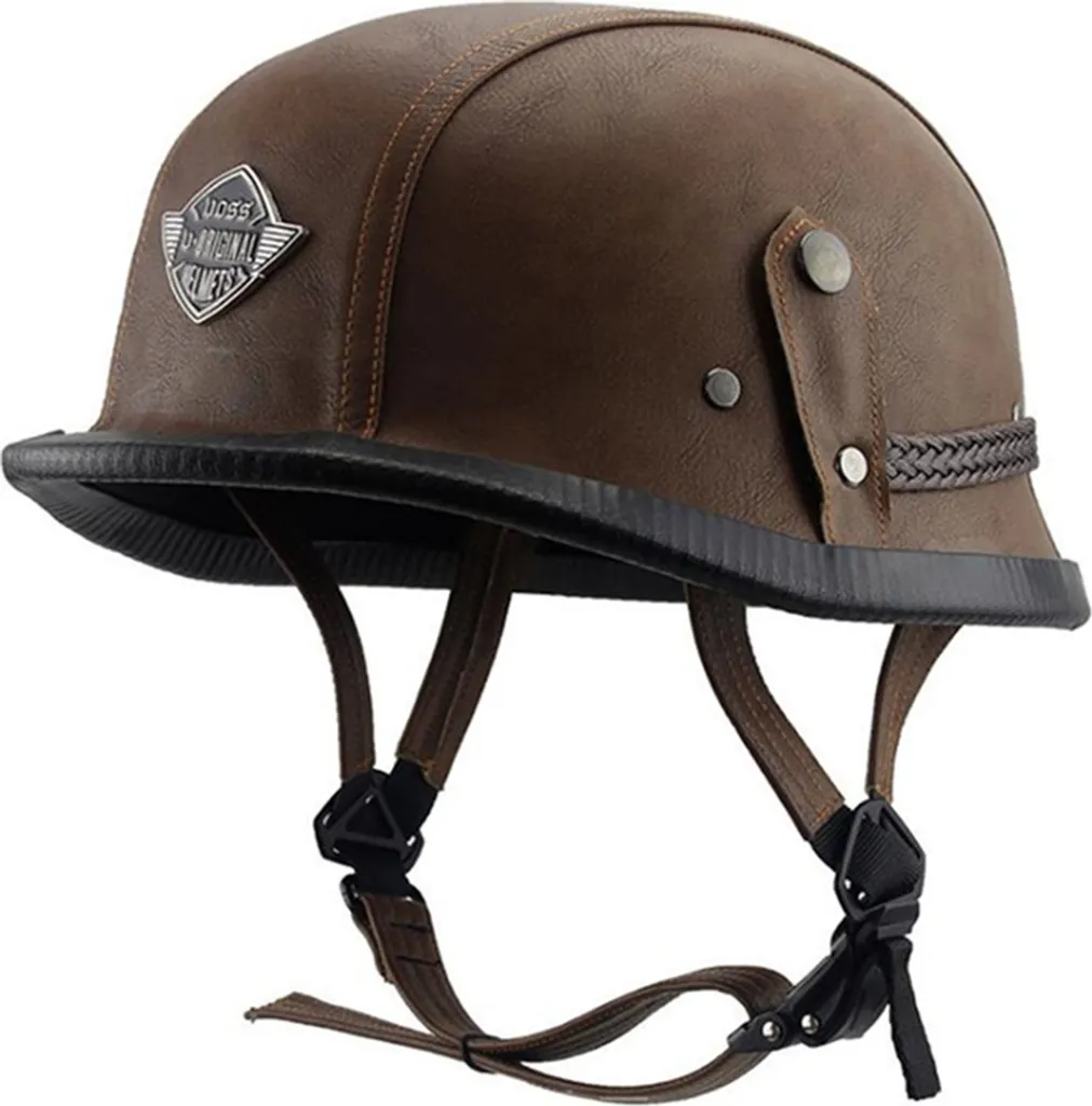 Casco Personal Retro Cruiser Motorcycle Marrone L