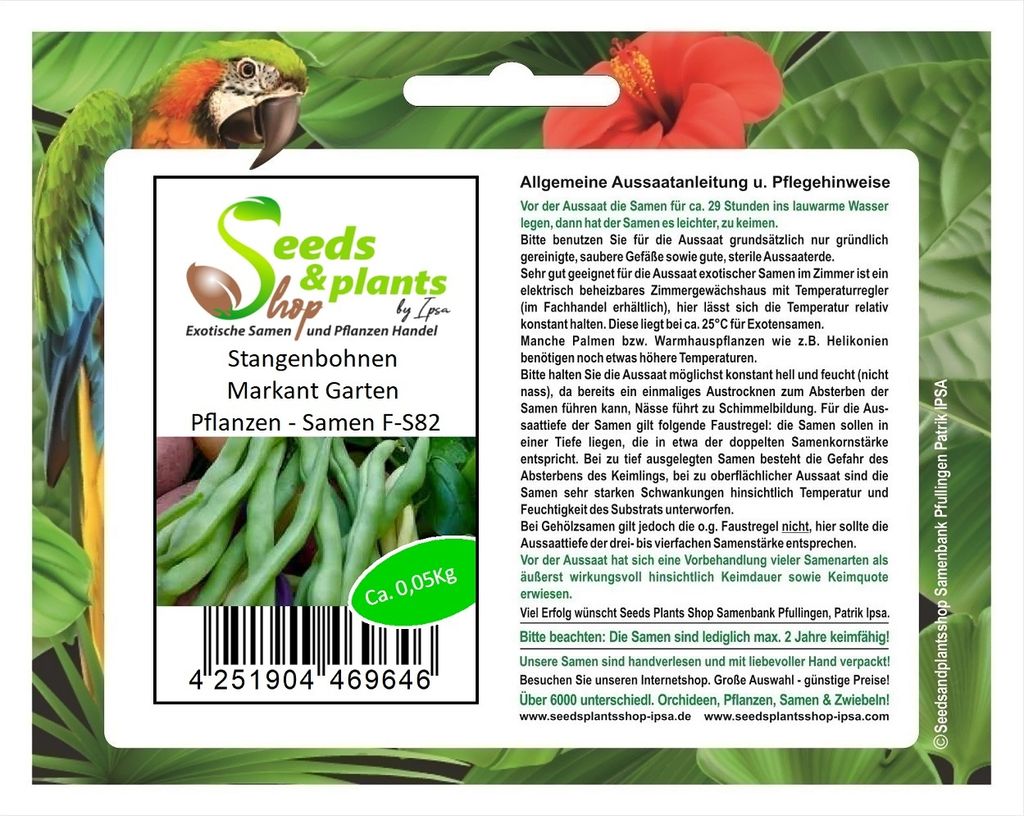 50 g Stangenbohnen Markant Garten Pflanzen - Samen F-S82