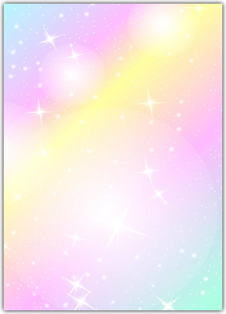 Rainbow Motiv-Briefpapier (MPA-5216, DIN A4, 25 Blatt) Motivpapier knallig bunt Regenbogenfarben mit Sternen