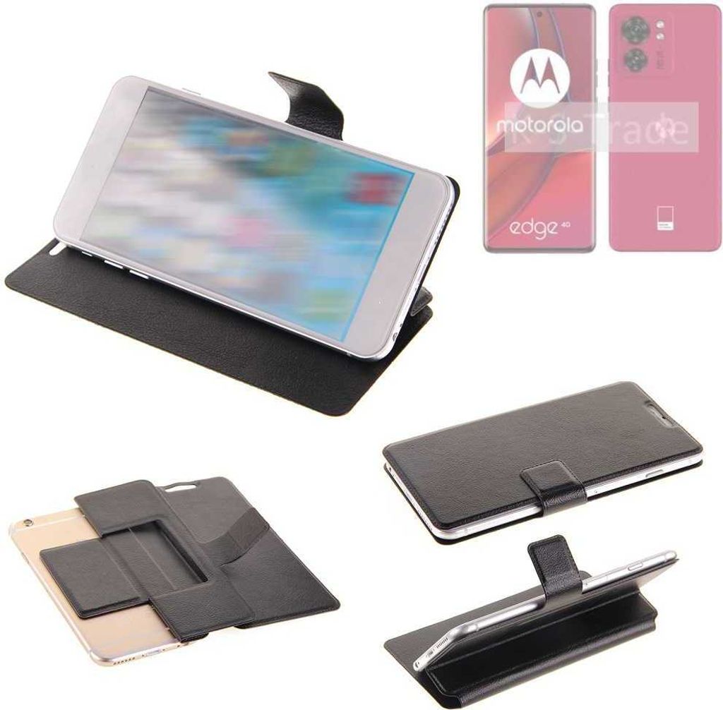 K-S-Trade Schutzhülle kompatibel mit Motorola Edge 40 Schutzhülle Flip Cover Klapphülle Wallet Case Slim Handyhülle bookstyle schwarz