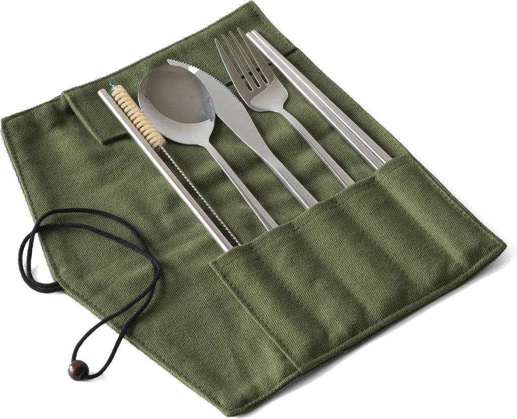 ECO Brotbox - ECO Besteckset Outdoor grün