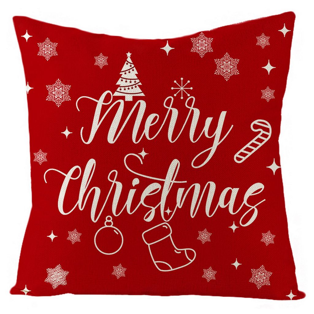 Kissenabdeckung Weihnachtsmuster Ein Seitendruck 45 cm weiche Textur quadratische Form Home Dekoration Waschbares Sofa Kissenkissenabdeckung für Z...