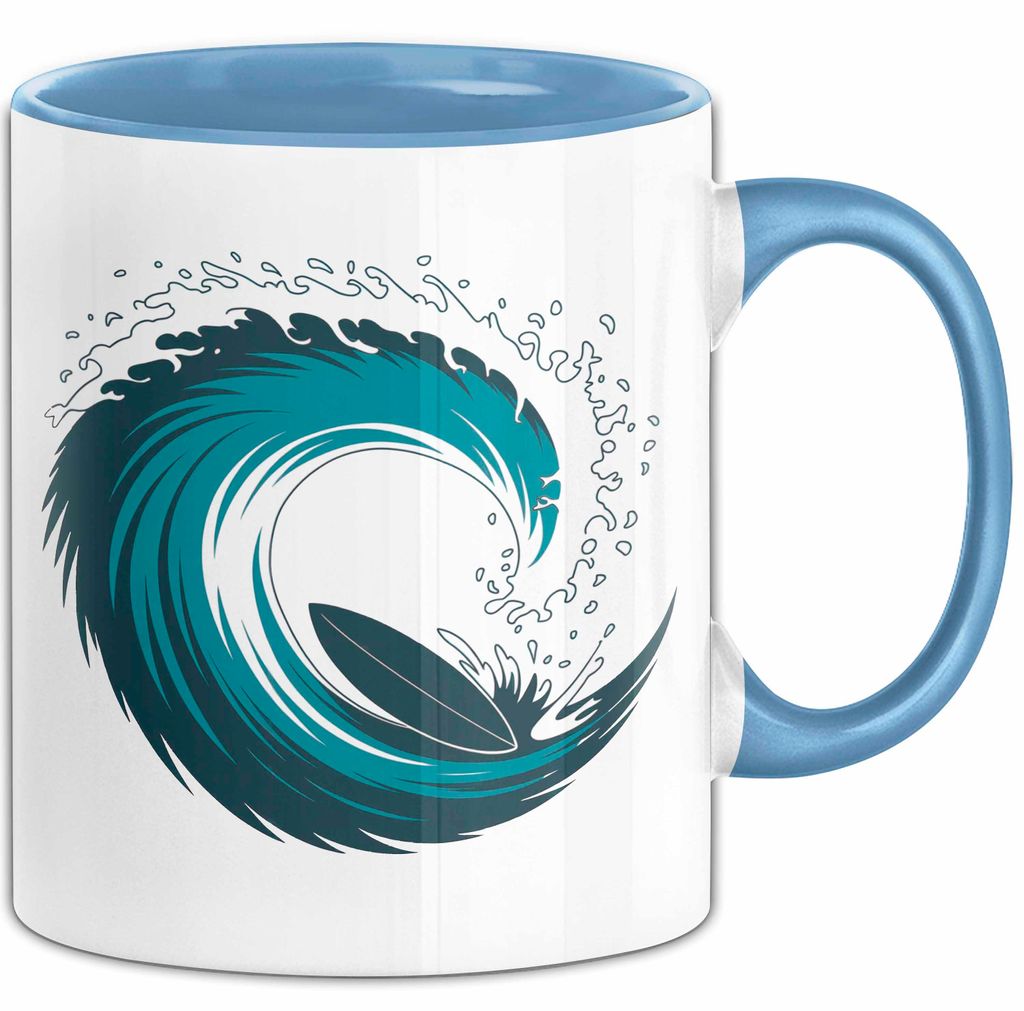 Surfer Tasse Geschenkidee Wellenreiter Lustiger Spruch Geschenkidee Lustig (Blau)