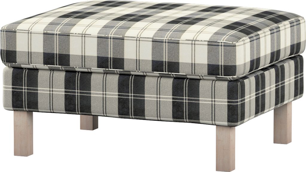 Dekoria Bezug für Karlstad Hocker, schwarz- weiss, Husse, Karstadt Hocker