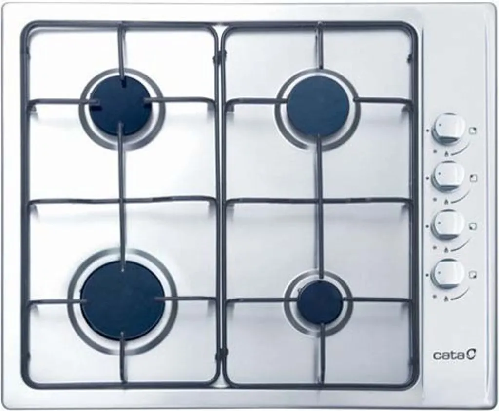 Plaque gaz 4 foyers CATA GIB 6004 X en acier inoxydable avec sécurité