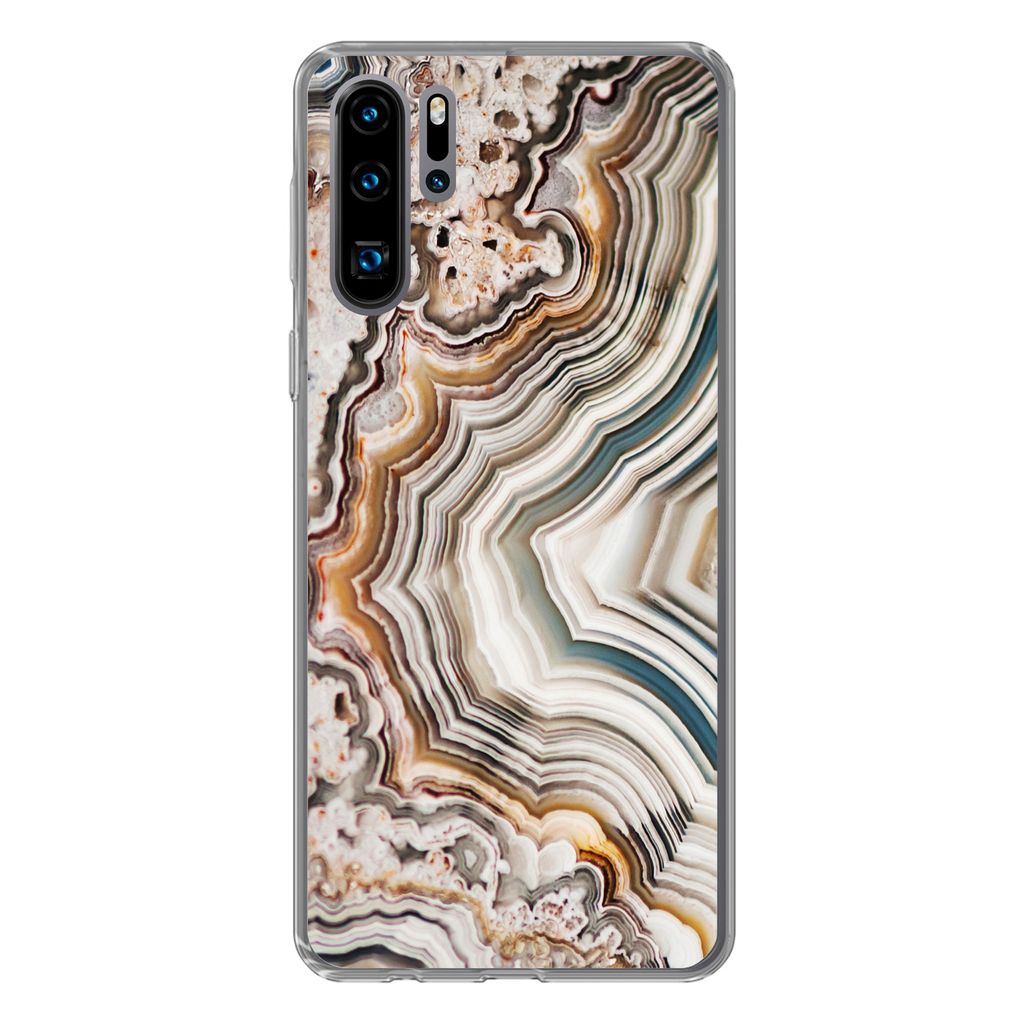 MuchoWow Handyhülle Schutzhülle Hülle für Huawei P30 Pro Naturstein - Nahaufnahme - Muster Silikon Softcase Handy Hülle - Schutzdeckel
