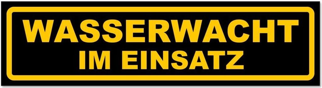 Kiwistar - Autoaufkleber - Gelb - Schwarz - 30 x 8 cm - Wasserwacht im Einsatz - Hinweis Aufkleber Sticker für Auto, Kfz, Fahrrad, PKW, LKW