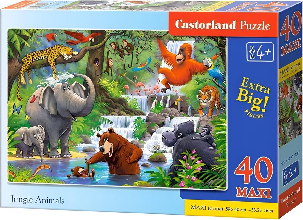 CASTORLAND Puzzle Animali della giungla MAXI 40 pezzi Immagine del prodotto 