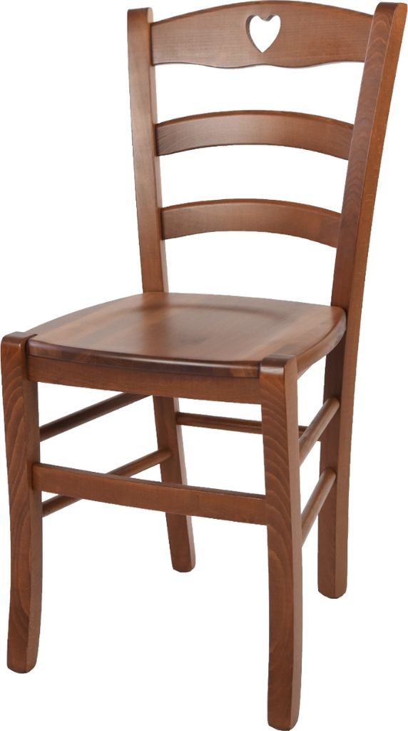 t m c s Tommychairs - Stuhl CUORE für Küche und Esszimmer, robuste Struktur aus Buchenholz in der Farbe Helles Nussbraun lackiert und Sitzfläche...