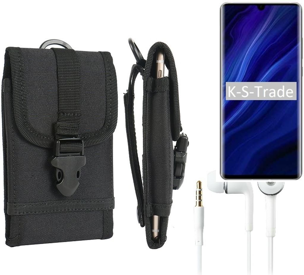 K-S-Trade Holster Schutz Hülle kompatibel mit Huawei P30 Pro New Edition Gürteltasche Handy Hülle Tasche outdoor Seitentasche schwarz 1x +