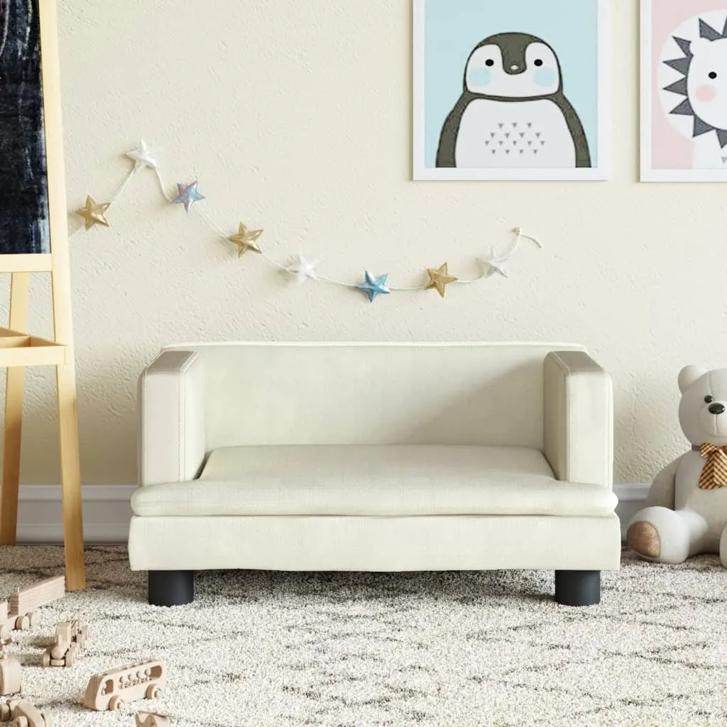 Divano per Bambini Velluto Crema 60x40x30 cm | The Living Store